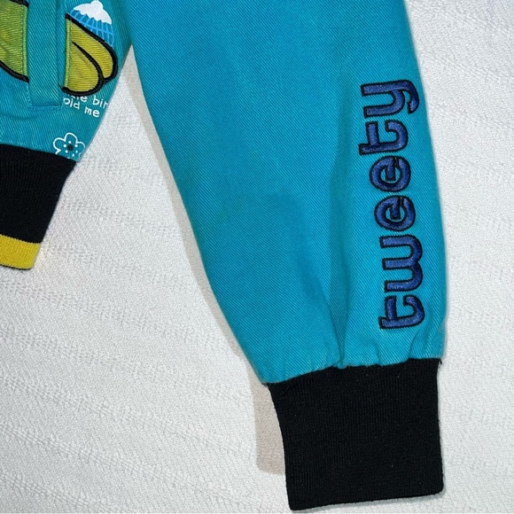 Vintage Looney Tunes Tweety Bird Jacket Mens M Warner Bros 90s Retro Rare - Picture 7 of 12